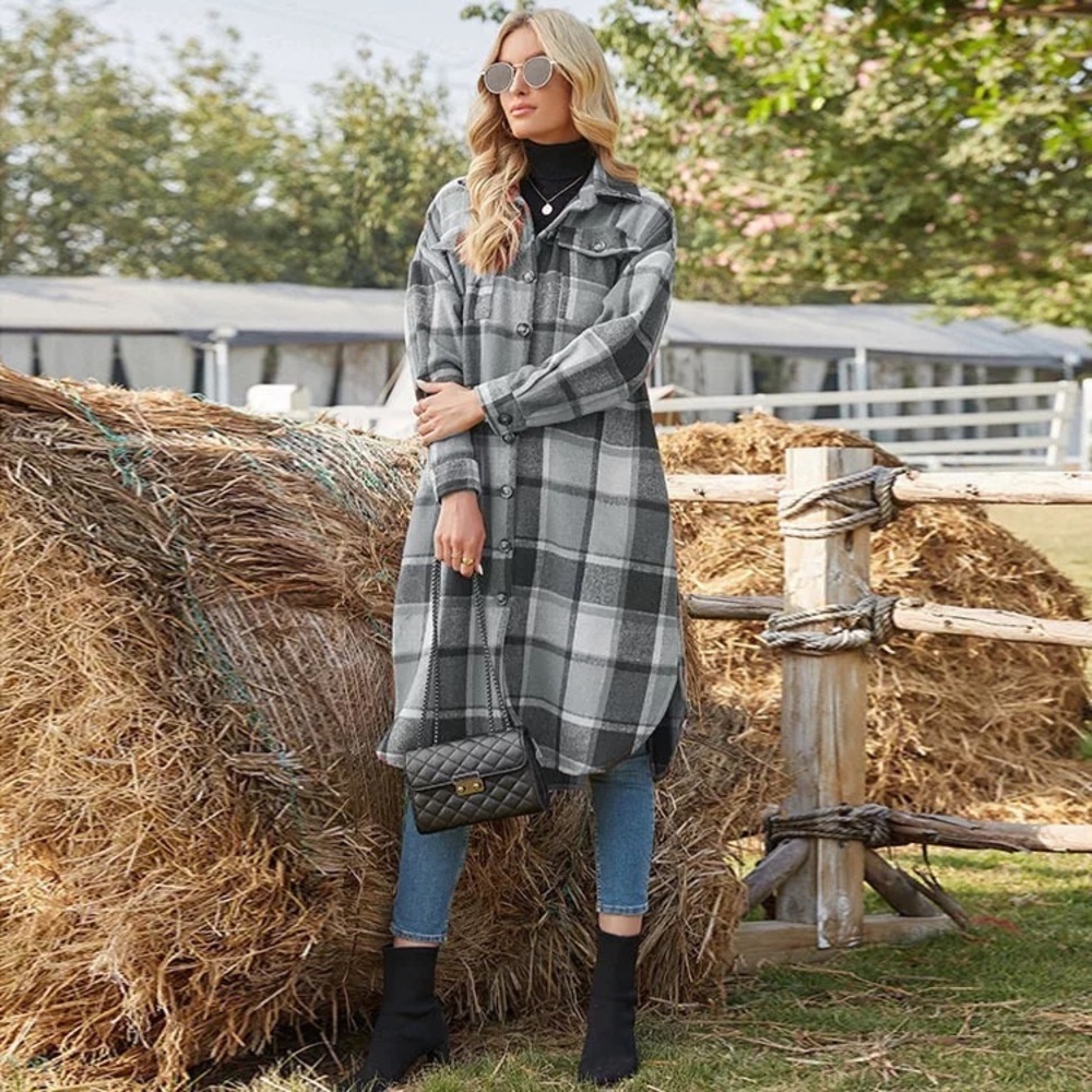 Flannel plaid jacket nice and heavy great for the cold weather
